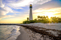 Cape Florida Lighthouse and Lantern in Bill Baggs State Park in ,Florida