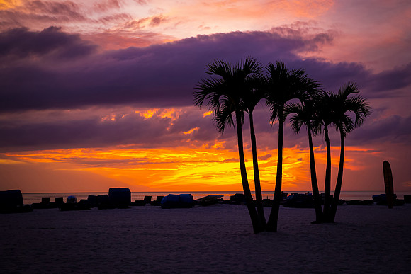 View of the sunset in St. Pete Beach, FL